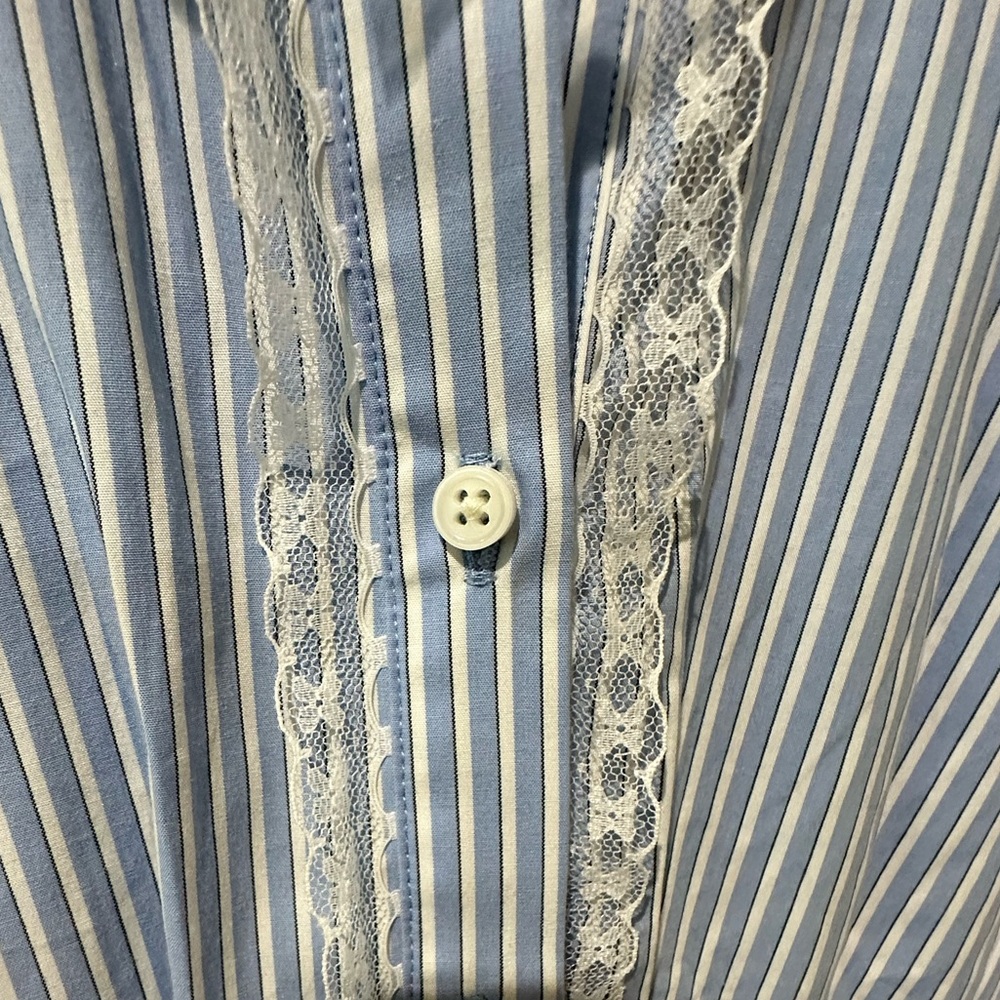 J. Crew Light Blue and White Striped Midi Shirt Dress - Picture 9 of 14